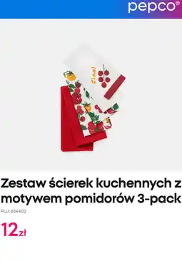 Pepco Zestaw ścierek kuchennych z motywem pomidorów 3-pack oferta