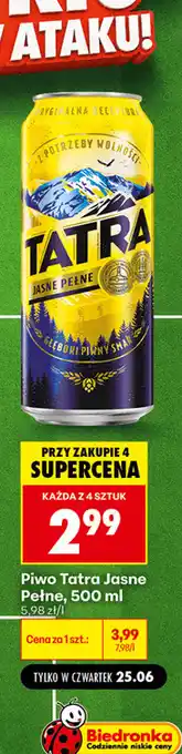 Biedronka Piwo Tatra Jasne Pełne oferta