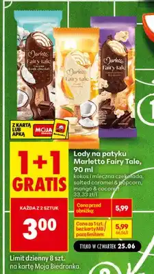 Biedronka Lody na patyku Marletto Fairy Tale mango & coconut oferta