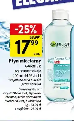 Intermarche Płyn micelarny Garnier Czysta Skóra 3w1 oferta
