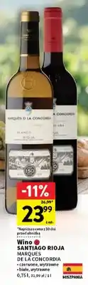 Intermarche Wino białe wytrawne Marqués de la Concordia Rioja Santiago Blanco oferta