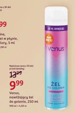 Venus, nawilżający żel do golenia