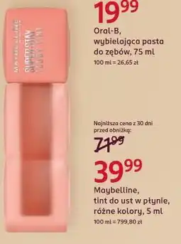 Rossmann Maybelline, tint do ust w płynie, różne kolory oferta