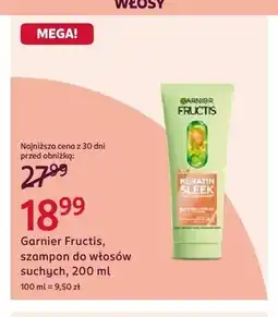 Rossmann Szampon do włosów suchych Garnier Fructis Keratin Sleek oferta