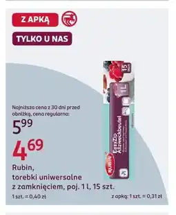 Rossmann Torebki uniwersalne z zamknięciem Rubin EasyZip 15-pak oferta