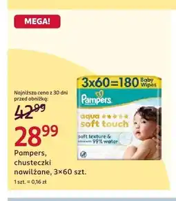 Rossmann Chusteczki nawilżane Pampers Aqua Soft Touch 3-pak oferta