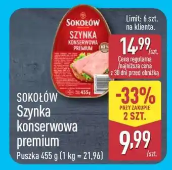 ALDI Sokołów Szynka konserwowa premium oferta