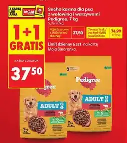 Biedronka Sucha karma dla psa z wołowiną i warzywami Pedigree, 7 kg oferta