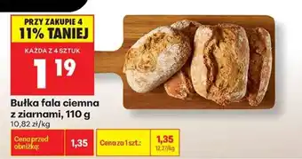 Biedronka Bułka fala ciemna z ziarnami, 110 g oferta
