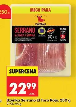 Biedronka Szynka Serrano El Toro Rojo, 250 g oferta
