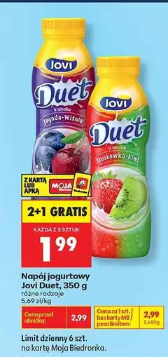 Biedronka Napój Jogurtowy Jovi Duet 350 g oferta