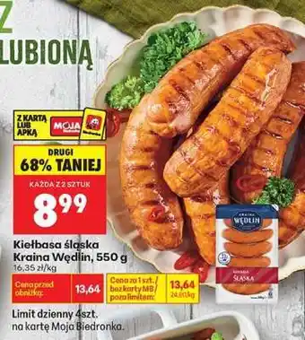 Biedronka Kiełbasa Śląska Kraina Wędlin 550 g oferta