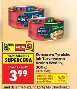 Biedronka Konserwa Tyrolska lub Turystyczna Kraina Wędlin, 300 g oferta