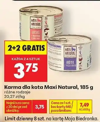 Biedronka Karma dla kota Maxi Natural , 185 g oferta