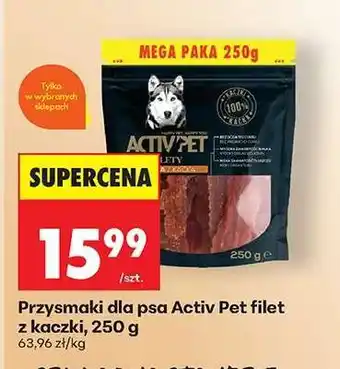 Biedronka Przysmaki dla psa Activ Pet filet z kaczki, 250 g oferta