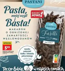 Biedronka Makaron fusilli mniej węgli Pastani, 250 g oferta
