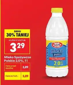 Biedronka Mleko Spozywcze Polskie 2,0%, 1l oferta