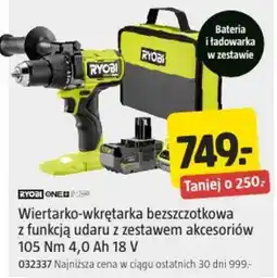 Jula Ryobi Wiertarko-wkrętarka bezszczotkowa z funkcją udaru z zestawem akcesoriów oferta