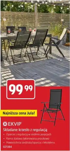 Jula EKVIP Składane krzesło z regulacją oferta