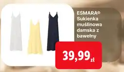 Lidl Esmara Sukienka muślinowa damska z bawełny oferta