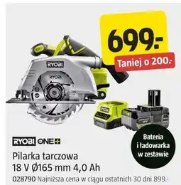 Jula Pilarka tarczowa RYOBI ONE+ 18 V Ø165 mm 4,0 Ah oferta