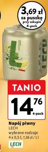 Intermarche Napój piwny Lech wybrane rodzaje oferta