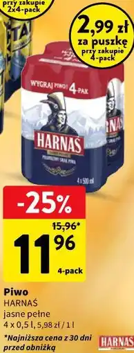 Intermarche Piwo Harnaś jasne pełne oferta
