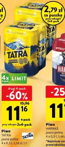 Intermarche Piwo Tatra jasne pełne oferta