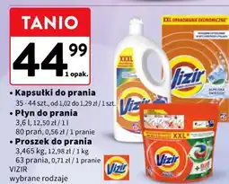 Intermarche Płyn do prania, proszek lub kapsułki Vizir oferta