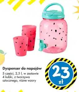 Tedi Zestaw dyspenser do napojów 2,5 l z kubkami TEDi oferta
