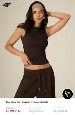 4F Top slim z prążkowanej dzianiny damski 4F oferta