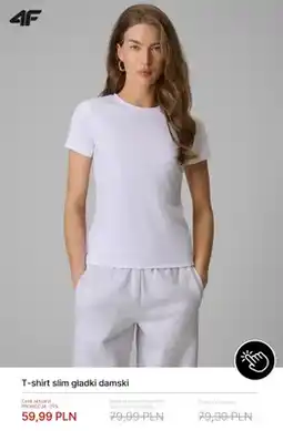 4F T-shirt slim gładki damski 4F oferta