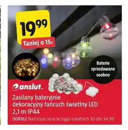 Jula Zasilany bateryjnie dekoracyjny łańcuch świetlny LED Anslut oferta
