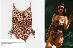 Sinsay Jednoczęściowy strój kąpielowy z bocznymi troczkami w panterkę oferta
