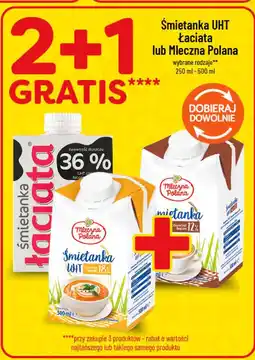 Polomarket Śmietanka UHT Łaciata lub Mleczna Polana oferta