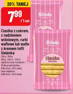 Polomarket Sielanka Ciastka z cukrem, z nadzieniem wiśniowym, rurki waflowe lub wafle z kremem toffi oferta