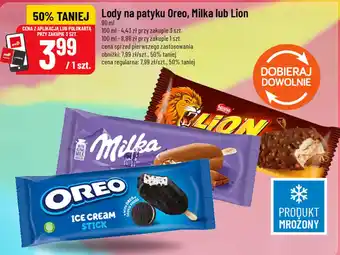 Lody na patyku Oreo, Milka lub Lion