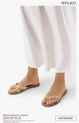 Ryłko Japonki beżowe z ozdobą Ryłko oferta