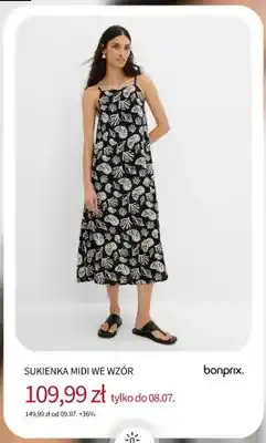 BonPrix Sukienka midi we wzór Bonprix oferta