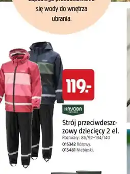 Jula Strój przeciwdeszczowy dziecięcy 2 el. Kayoba Outdoor różowy oferta
