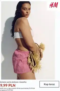 H&M Szorty plażowe baloniaste z bawełny H&M oferta
