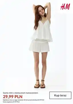 H&M Szorty mini z elastycznym marszczeniem H&M oferta