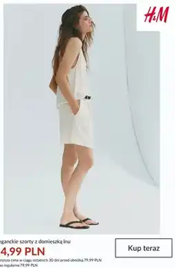 H&M Szorty eleganckie z domieszką lnu H&M oferta