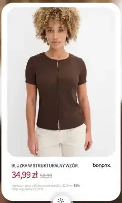 BonPrix Bluzka damska Bonprix w strukturalny wzór oferta