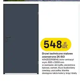 Castorama Drzwi techniczne stalowe zewnętrzne Hörmann ZK ISO oferta