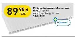 Castorama Płyta poliwęglanowa komorowa opalowa Scala 0,98x2 m oferta