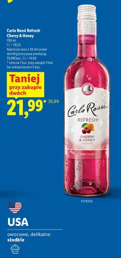 Lidl Carlo Rossi Refresh Cherry & Honey oferta