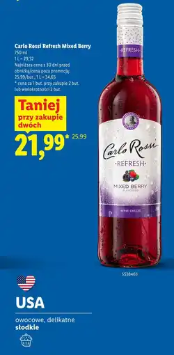 Lidl Carlo Rossi Refresh Mixed Berry oferta