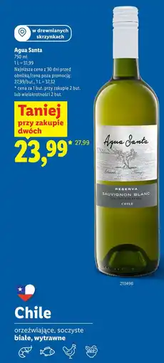 Lidl Agua Santa Sauvignon Blanc Reserva oferta