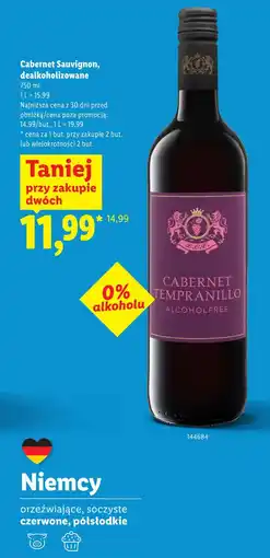 Lidl Cabernet Sauvignon, dealkoholizowane oferta
